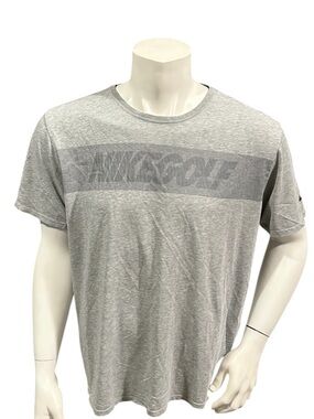 Nike Men’s Athletic Golf T-Shirt Striped Gray Short Dri-Fit XL